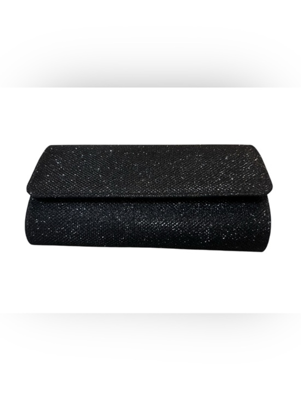 Elegant Black Glitter Evening Clutch